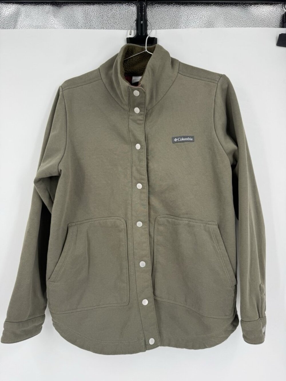 Women’s Columbia Fleece Lined Snap Button Shirt Jacket Green Size Large